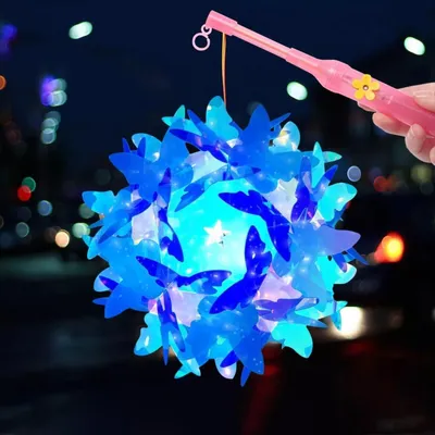 Produktbild von Laternen Bastelset für Kinder mit Stab, PVC, Blau
