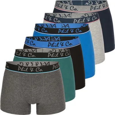 Produktbild von 6er Pack Phil & Co Berlin Jersey Boxershorts Trunk Short Pant FARBWAHL - Farbe: DESIGN 18, Grösse: M