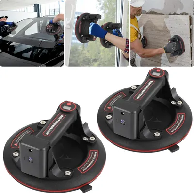 Produktbild von Jayseuw 2x Elektrischer Saugnapf Elektrischer Glasheber Fliesenheber Glassauger Transport Mit Datendisplay mit 4 Akku 200mm