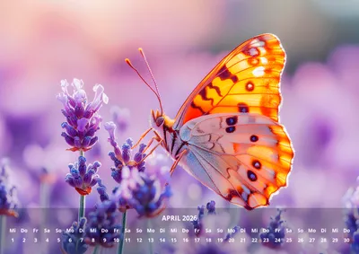 Image de raxxa Calendrier mensuel Premium Lavande 2026 horizontal DIN-A3