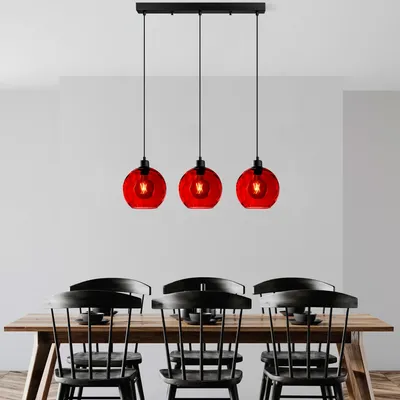 Produktbild von Opviq, Benek - 20-14341, Kronleuchter, Rot, METALLKÖRPER, 70 x 20 x 40 - 120 cm
