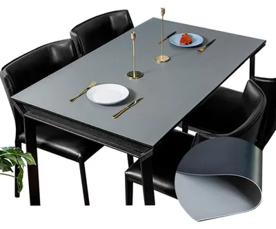 Produktbild von Tischdecke Schutzfolie PU/PVC Wasserdicht Schwarz+Grau 180 x 70 cm