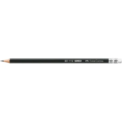 Produktbild von FABER-CASTELL 1112 Bleistifte HB schwarz mit Radierer, 12 St.