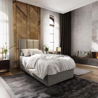Obrázok produktu pre Čalúnená posteľ boxspring MERALIS šedá COSMIC 160 matrac Bonell 80x200