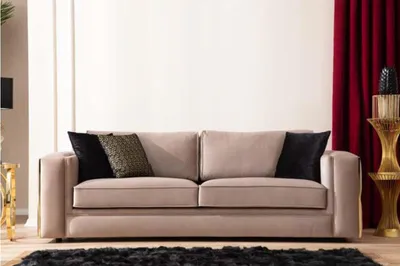 Produktbild von Sofa 3 Sitzer Textil Sofas Couch Polster Luxus Möbel Moderner Dreisitzer Neu