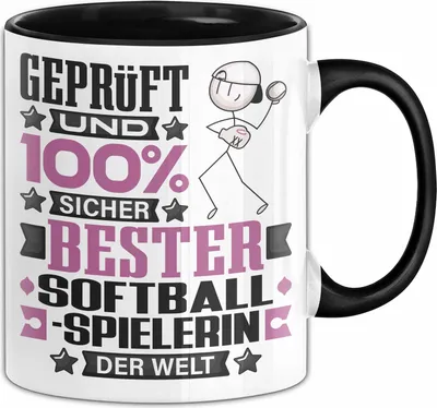 Produktbild von Softballspielerin Geschenk Lustiger Spruch für Softballspielerin Geschenkidee Bester Softballspielerin Der Welt (Schwarz)