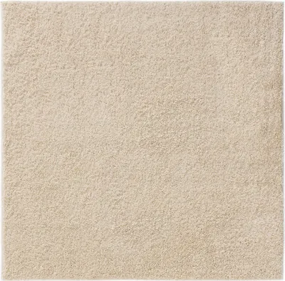 Produktbild von benuta Teppich Wohnzimmer Soho Creme 200x200 cm Hochflorteppich Wohnzimmerteppich Quadratisch Rutschfest Flauschig Plüsch Shaggy Weich