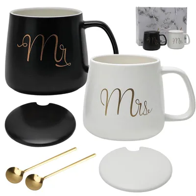 Kaffeetassen-Set 2er, Keramik, 300 ml, romantisches Kusdesign