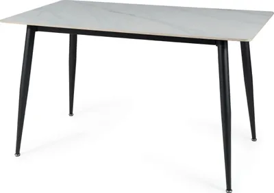 Zdjęcie produktu dla Stół RION 130x70 biały/czarny mat