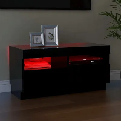Produktbild von The Living Store TV-Schrank mit LED-Leuchten Schwarz 80x35x40 cm