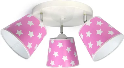 Produktbild von Deckenleuchte Deckenlampe Kinderleuchte Kinderlampe Leuchte Lampe mehrfarbig Stern Metall 230V 299 300 G3 (300-G3 Sternchen, Rosa)