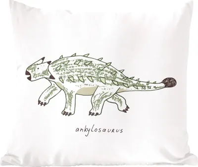 Produktbild von MuchoWow® Zierkissen Sofakissen Wohnzimmer Dekokissen 40x40 cm Kinderzimmer - Ankylosaurus - Dinosaurier - Kind - Mädchen - Kinder - Foto Kissen - Schlafzimmer Dekoration