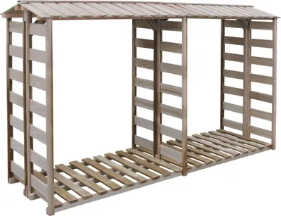 Produktbild von Brennholz-Lagerschuppen 300x90x176 cm Kiefernholz Imprägniert , Kaminholzregale Design 2024