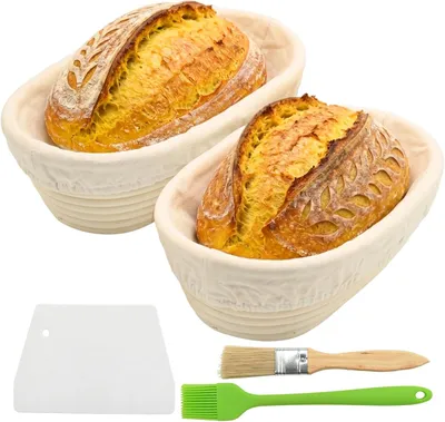 Obrázok produktu pre Ošatky na chlieb 25 x 15 x 8 cm, 2 ks, prírodný ratan, pre pečenie chleba