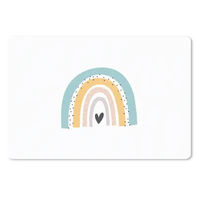 Produktbild von MuchoWow® Mauspad Mousepad Regenbogen - Mädchen - Jungen - Herz - Pastell 27x18 cm - Mousepads - Maus Mat - Pad - Mausunterlage - Büroartikel - Desk Matten