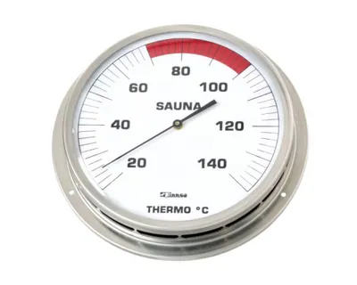 Produktbild von Sauna-Thermometer mit 130 mm Skala - mit Flansch