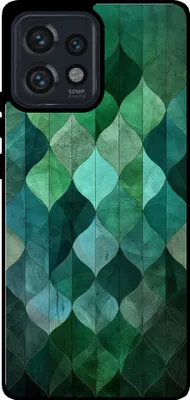 Immagine prodotto di Smartphonica Custodia per Motorola Edge 40 Pro / Plus 2023 con stampa di foglie verdi - Custodia backcover in TPU con design a foglie verdi - Verde