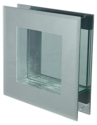 Immagine prodotto di Vaso Gilde, forma quadrata, vetro, specchio, trasparente, color argento, confezione da 2, lunghezza 4,2 cm, larghezza 20 cm, altezza 20 cm. Codice: 45628 4063387456286