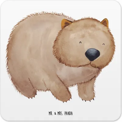 Produktbild von Mr. & Mrs. Panda Untersetzer für Gläser Wombat 15er Set - Weiß - Geschenk, Spruch, Lustige Sprüche, Tischuntersetzer, Das Leben Ist schön, Coaster, Getränkeuntersetzer