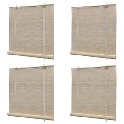 Image de vidaXL Stores en bambou naturel 4 pcs 120x160 cm
