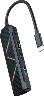 Imagen del producto de Nanocable Hub USB-C 5 en 1 USB-A+USB-C+HDMI+RJ45