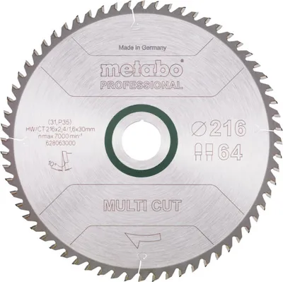 Zdjęcie produktu dla Metabo Piła Tarczowa Hw/Ct 216X30X64Z    Multi Cut Professional