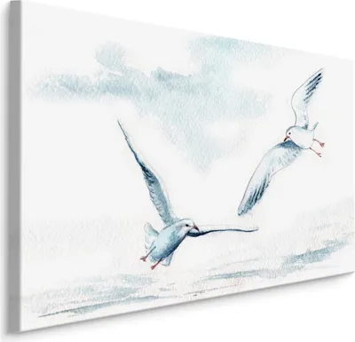 Produktbild von Fabelhafte Canvas LEINWAND BILDER 90x60 cm XXL Kunstdruck Natur Vögel Möwen Himmel