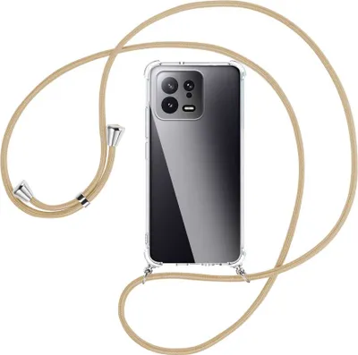 Produktbild von Handykette Backcover-Schutzhülle mit Band (Metall silberfarben) für Xiaomi 13 (6.28'') - caramel