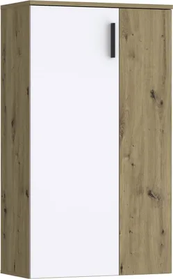 Zdjęcie produktu dla Szafka na buty BRITTA, dąb + biały, 69x34x120,5 cm, 5 regulowanych półek