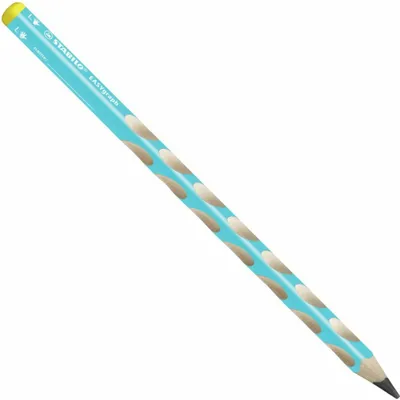 Image de Crayon triangulaire ergonomique pour gauchers - STABILO Easygraph en bleu - Stylo simple - dureté HB