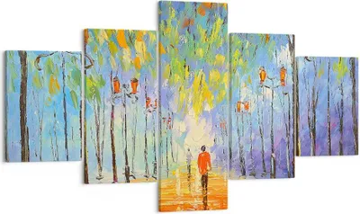 Produktbild von Bild auf Leinwand - Leinwandbild - Park Natur - 125x70cm - Wand Bild - Wanddeko - Wandbilder - Leinwanddruck - Bilder - Kunstdruck - Wanddekoration - Leinwand bilder - Wandkunst - EA125x70-3507