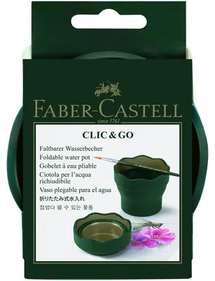 Immagine prodotto di FABER-CASTELL 181520 Wasserbecher CLIC & GO dunkelgrün(S)