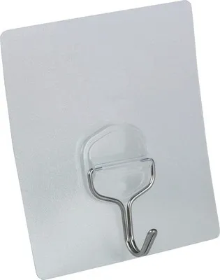 Produktbild von Handtuchhaken Garderobenhaken selbstklebend Kunststoff transparent 90x80x25 mm 2 Stück