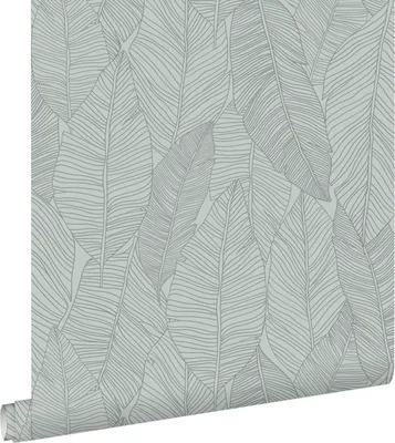 Immagine prodotto di ESTAhome carta da parati foglie disegnate blu grigrio 53 cm x 10.05 m