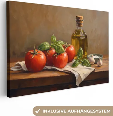 Produktbild von Wanddeko 120x80 cm - Stilleben - Tomaten, Leinwand Bilder Wohnzimmer