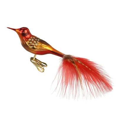 Produktbild von Christbaumschmuck Rotkehlchen auf Clip Glas 10.5cm rot, 1 Stück