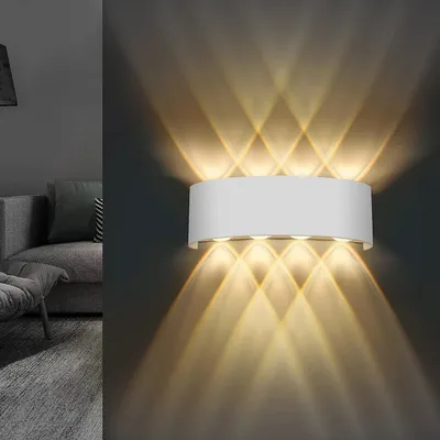 Produktbild von 2PCS Wandleuchte Innen, 8w Aluminium Up Down Wandlampe, IP65, Warmweiß
