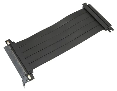Zdjęcie produktu dla Przedłużacz PCIe 4.0 x16 pod kątem prostym, 128 Gb/s, odporny na zakłócenia, kabel przedłużający do karty graficznej typu „plug and play”, długość 20 cm