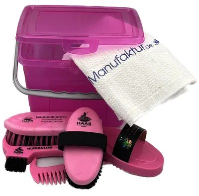 Immagine prodotto di Scatola di pulizia per bambini Haas con contenuto viola/rosa