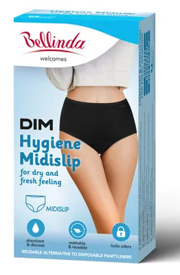 Obrázek produktu pro HYGIENE MIDISLIP - Dámské hygienické kalhotky s vyšším pasem - černá, S
