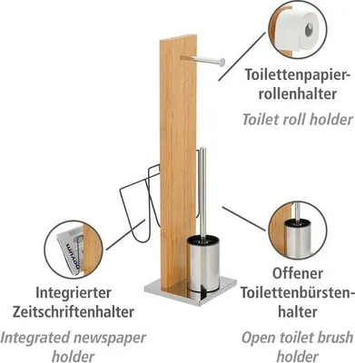 Obrázek produktu pro Držák na toaletní papír z bambusu, hnědý, 245 cm