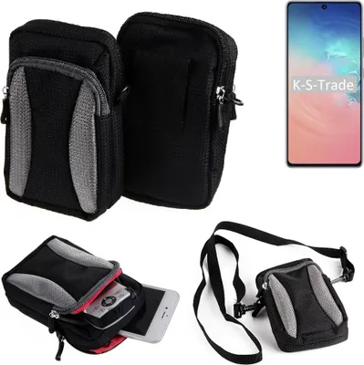 Produktbild von K-S-Trade Holster Schutz Hülle kompatibel mit Samsung Galaxy S10 Lite Handy Hülle Gürteltasche Umhängetasche mit Zusatzfach schwarz