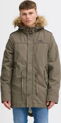 Produktbild von INDICODE IDPulsoor Herren Winterjacke Parka Mantel gefüttert mit Teddy-Futter Fellkapuze Pattentaschen Baumwollmischung Regular fit