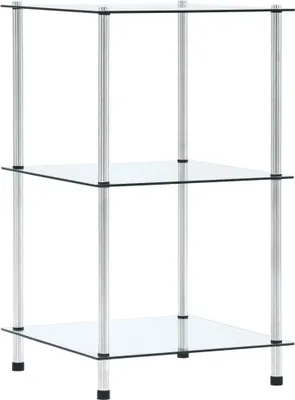 Obrázek produktu pro vidaXL Police se 3 policemi Transparent 40x40x67 cm tvrzené sklo - Police - Vitríny - Vitríny