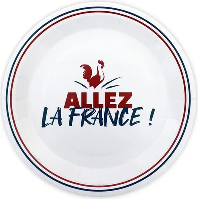 Image de 6 Pappteller Allez la France 23 cm -