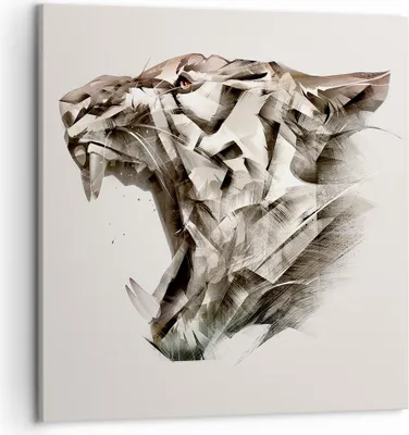 Produktbild von Bild auf Leinwand - Leinwandbild - tiger tier - 50x50cm - Wand Bild - Wanddeko - Wandbilder - Leinwanddruck - Bilder - Kunstdruck - Wanddekoration - Leinwand bilder - Wandkunst - AC50x50-4113