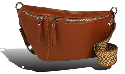 Image de Florence sac sangle adapté marron clair cuir sac banane D2OTF821C
