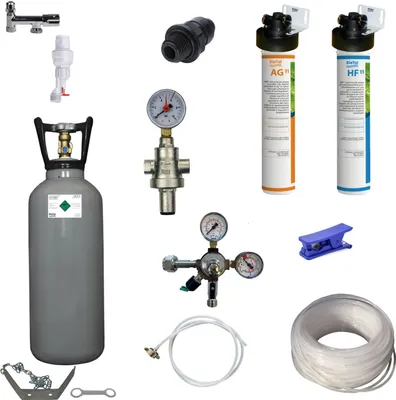 Produktbild von Anschlußpaket Auftisch Wasser Sprudel Tafelwassergerät & Ultra Filter & 6 Kg CO2