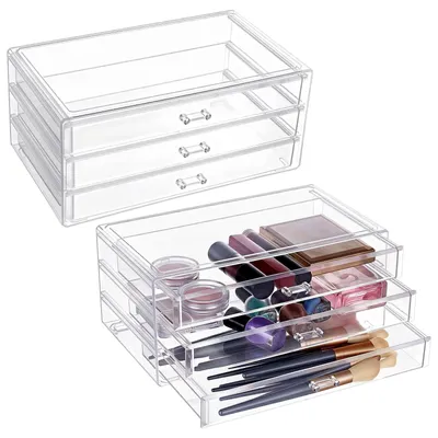 Immagine prodotto di Set di 2 organizer trasparenti per gioielli, con 3 cassetti