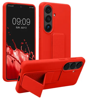 Produktbild von kwmobile Handyhülle für Samsung Galaxy S26 Hülle - TPU Silikon Case mit Fingerhalter und Stand - Schutzhülle Cover in Rot, KI-generiertes Bild